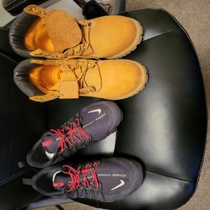 Timberland Boots and Nike Air tracks..